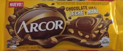 Tableta chocolate con leche y maní Arcor 100 g